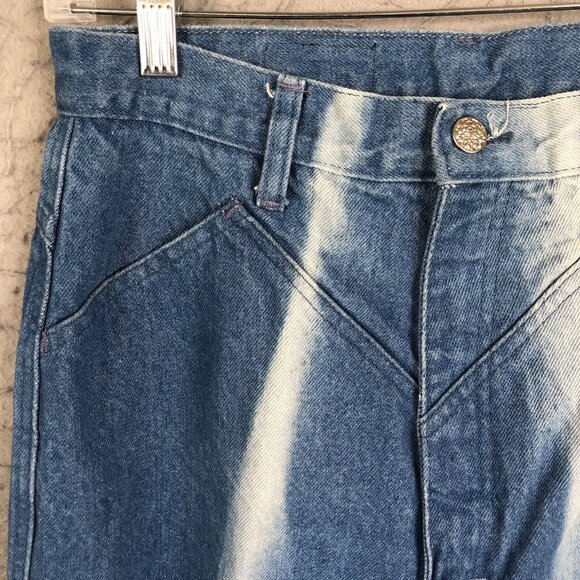 Vintage Jewells Classic Bottoms Jeans Juniors 11 Blue Faded Bareback Western - Picture 9 of 16